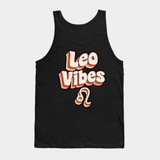 Retro Leo Zodiac Sign astrology July August Birthday Leo Tank Top